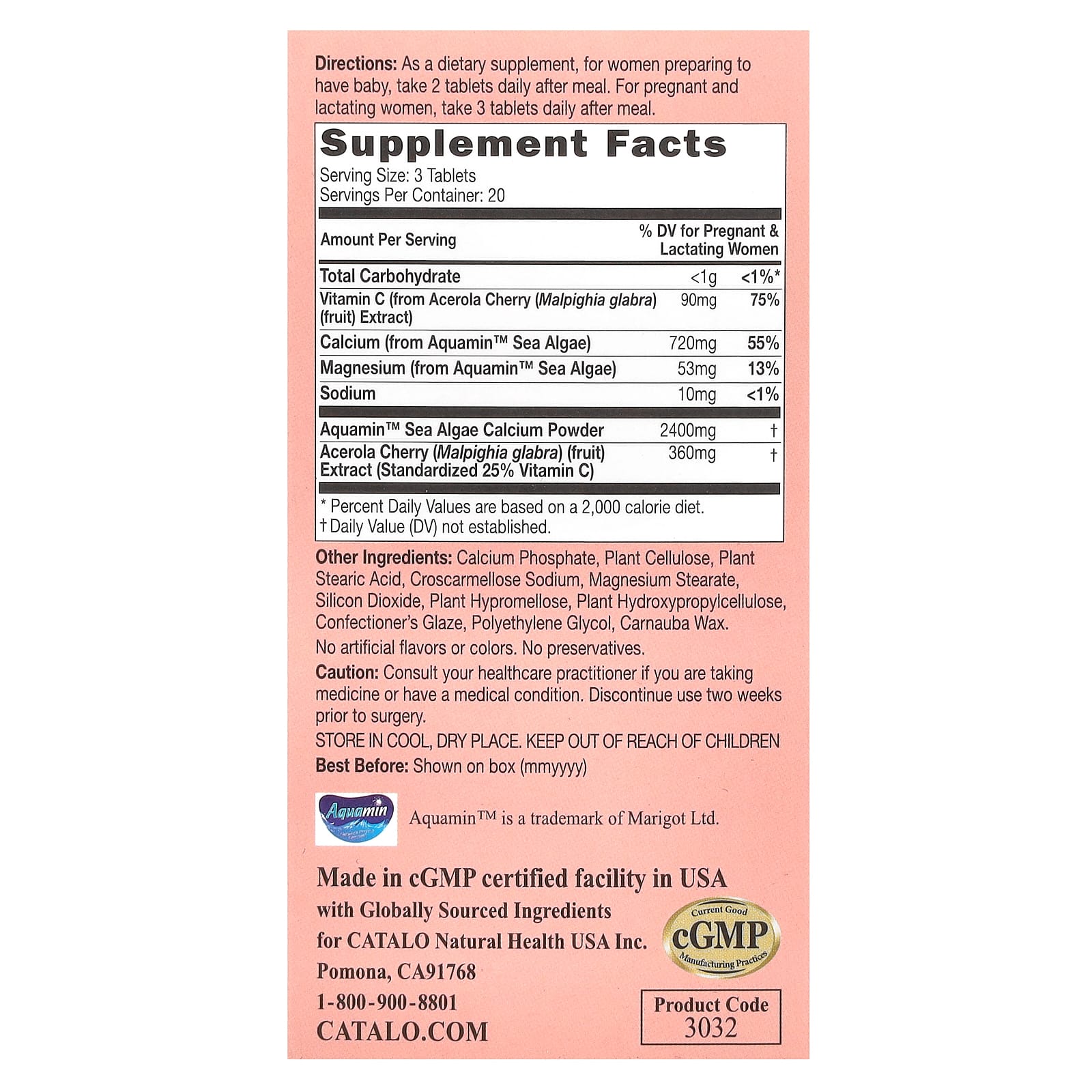 Prenatal Algae Calcium Supplement for Bone Health & Immunity | CATALO - Image 2
