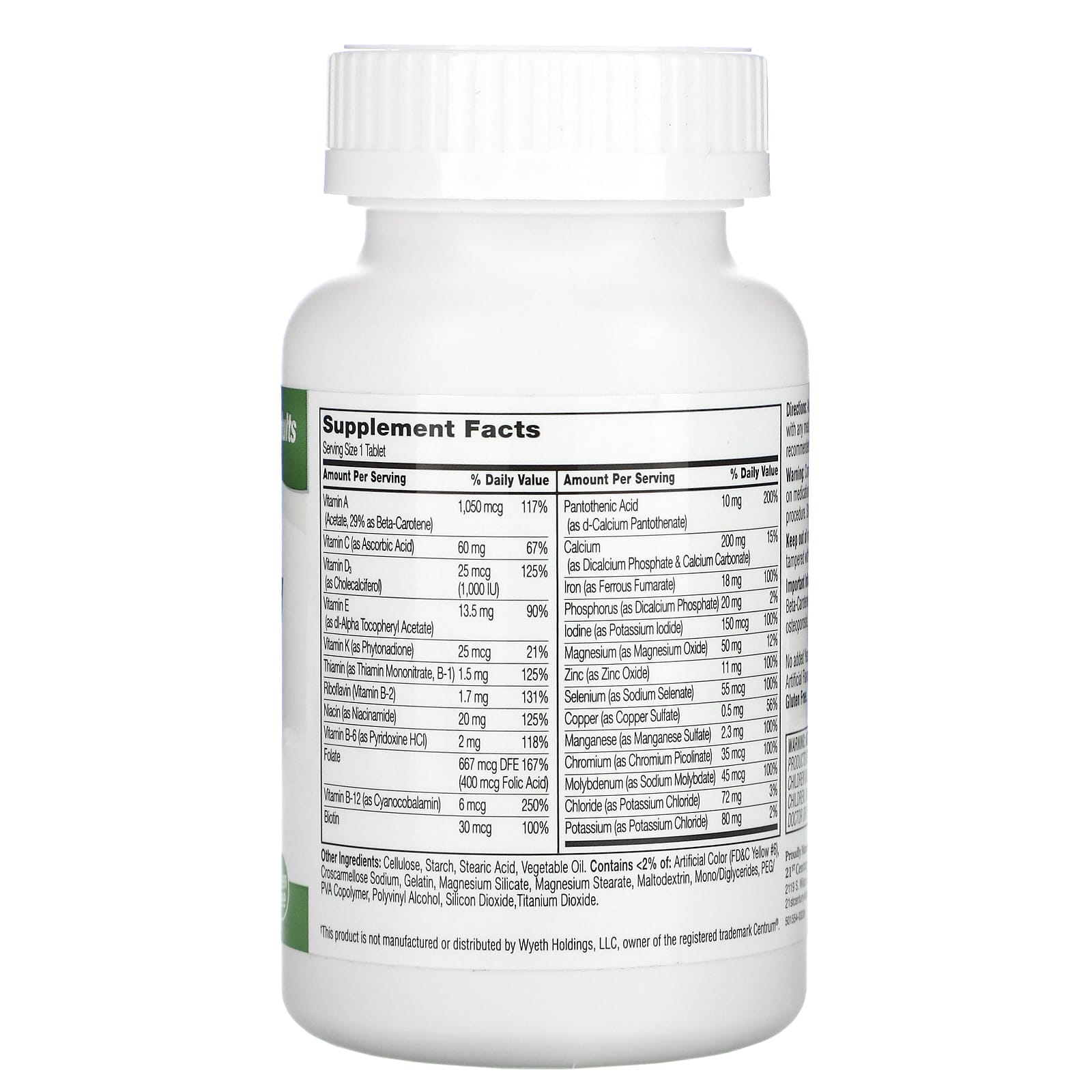 Adult Multivitamin & Multimineral Supplement by 21st Century - 130 Tablets - Image 2