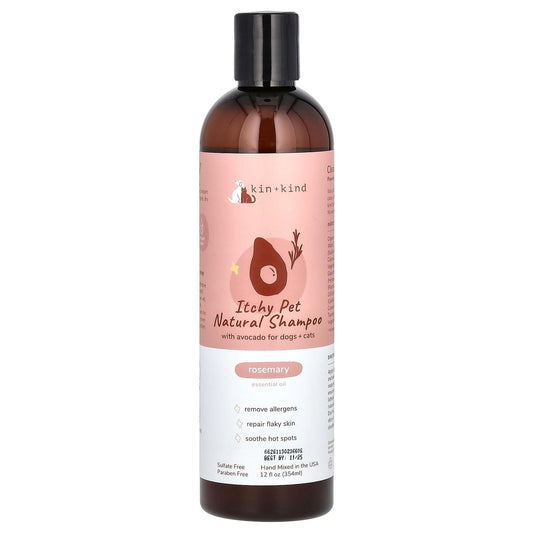 Kin+Kind, Itchy Pet Natural Shampoo With Avocado, For Dogs & Cats, Rosemary, 12 fl oz (354 ml) - Image 1