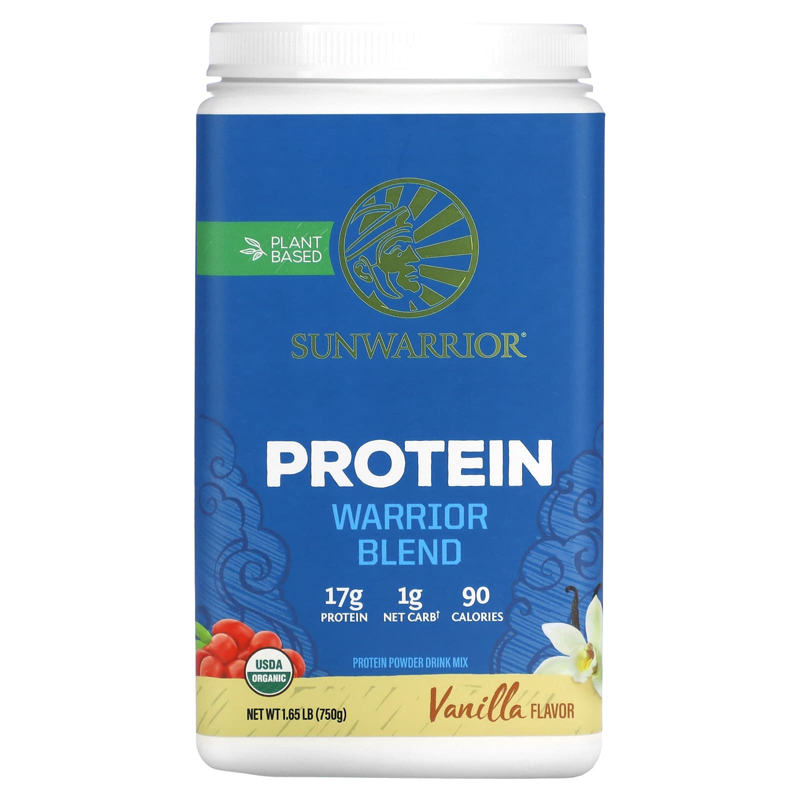 Sunwarrior, Warrior Blend, Protein, Vanilla, 1.65 lb (750 g) - Image 1