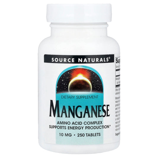 Source Naturals, Manganese, 10 mg, 250 Tablets - Image 1