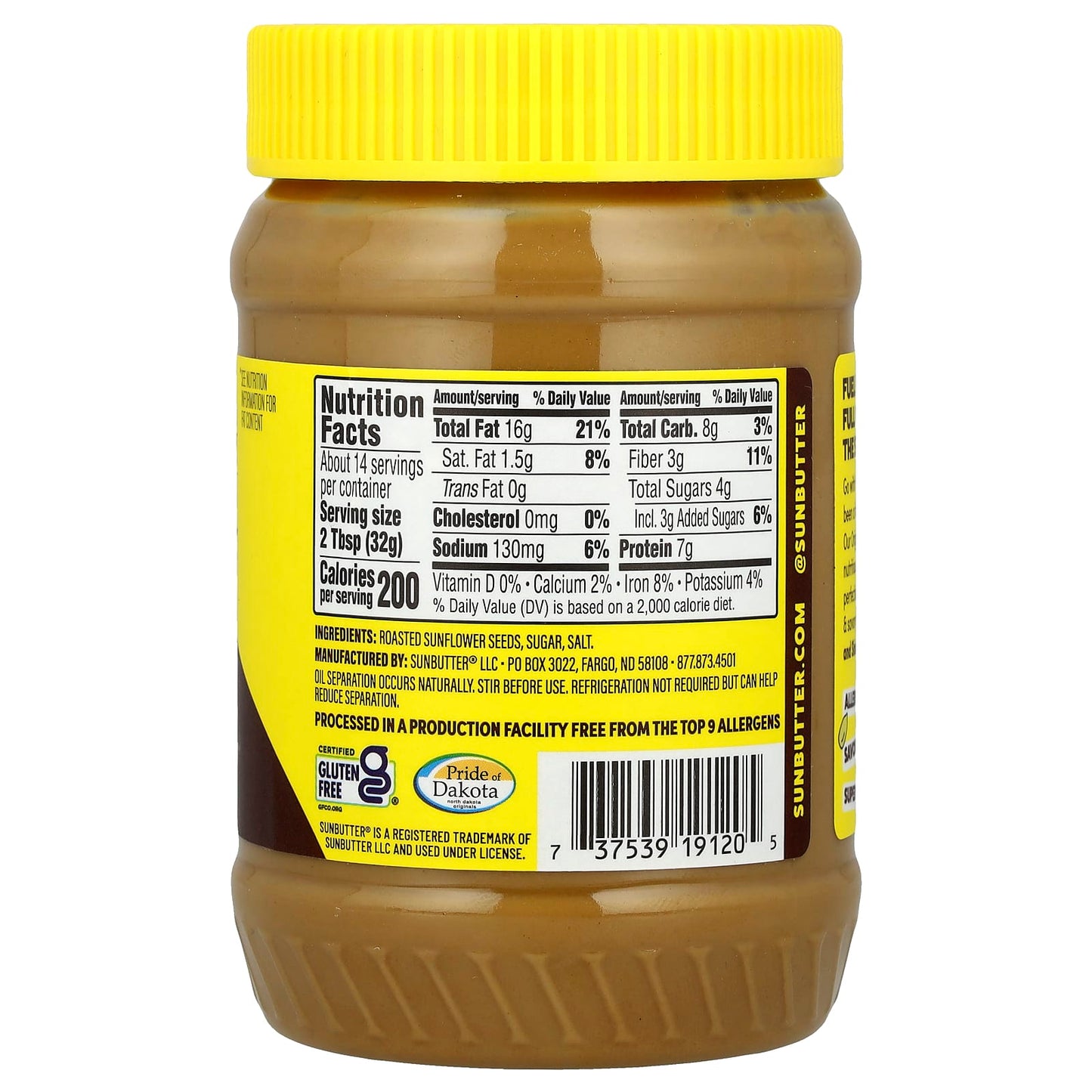 SunButter, Sunflower Seed Butter, Original, 16 oz (454 g) - Image 2