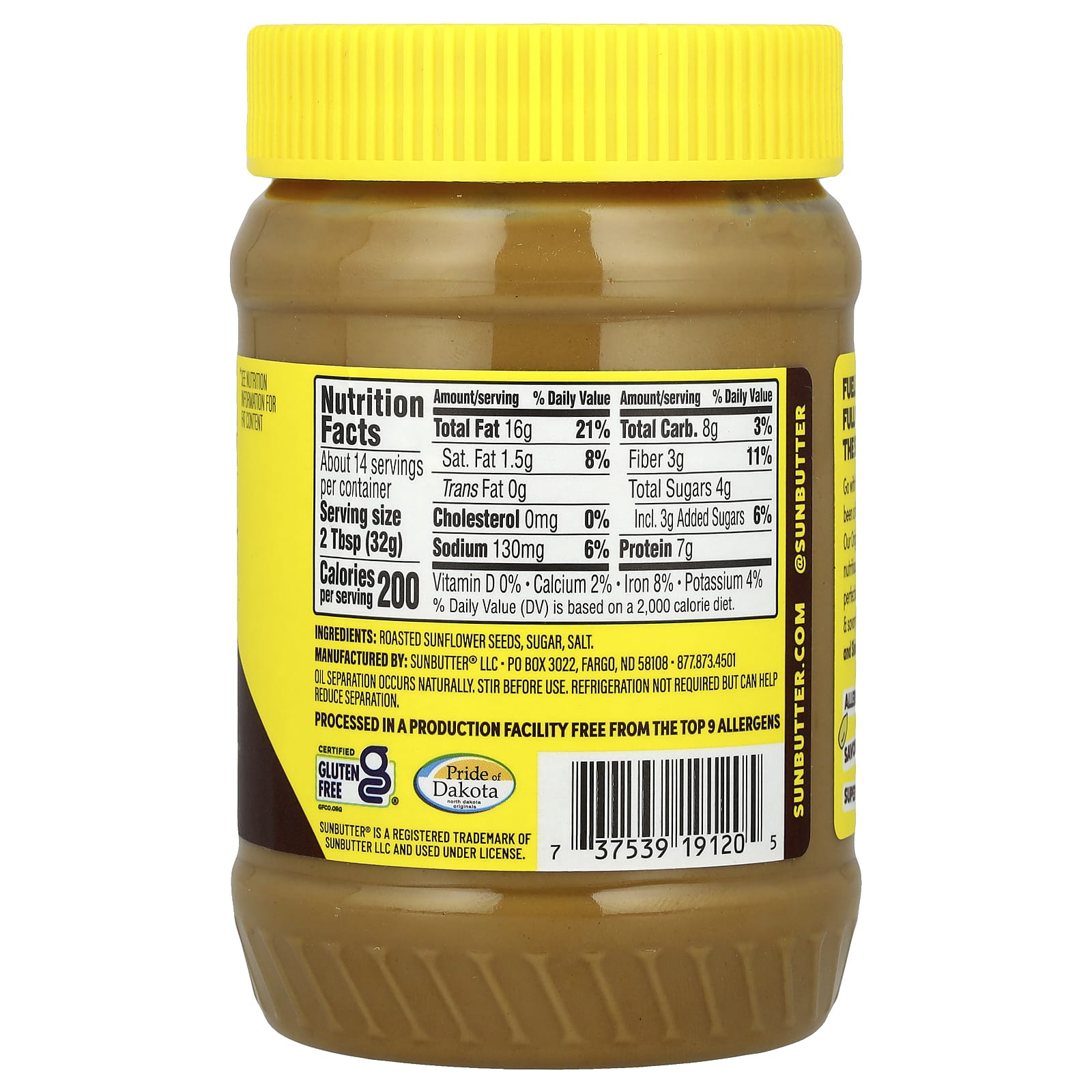 SunButter, Sunflower Seed Butter, Original, 16 oz (454 g) - Image 2