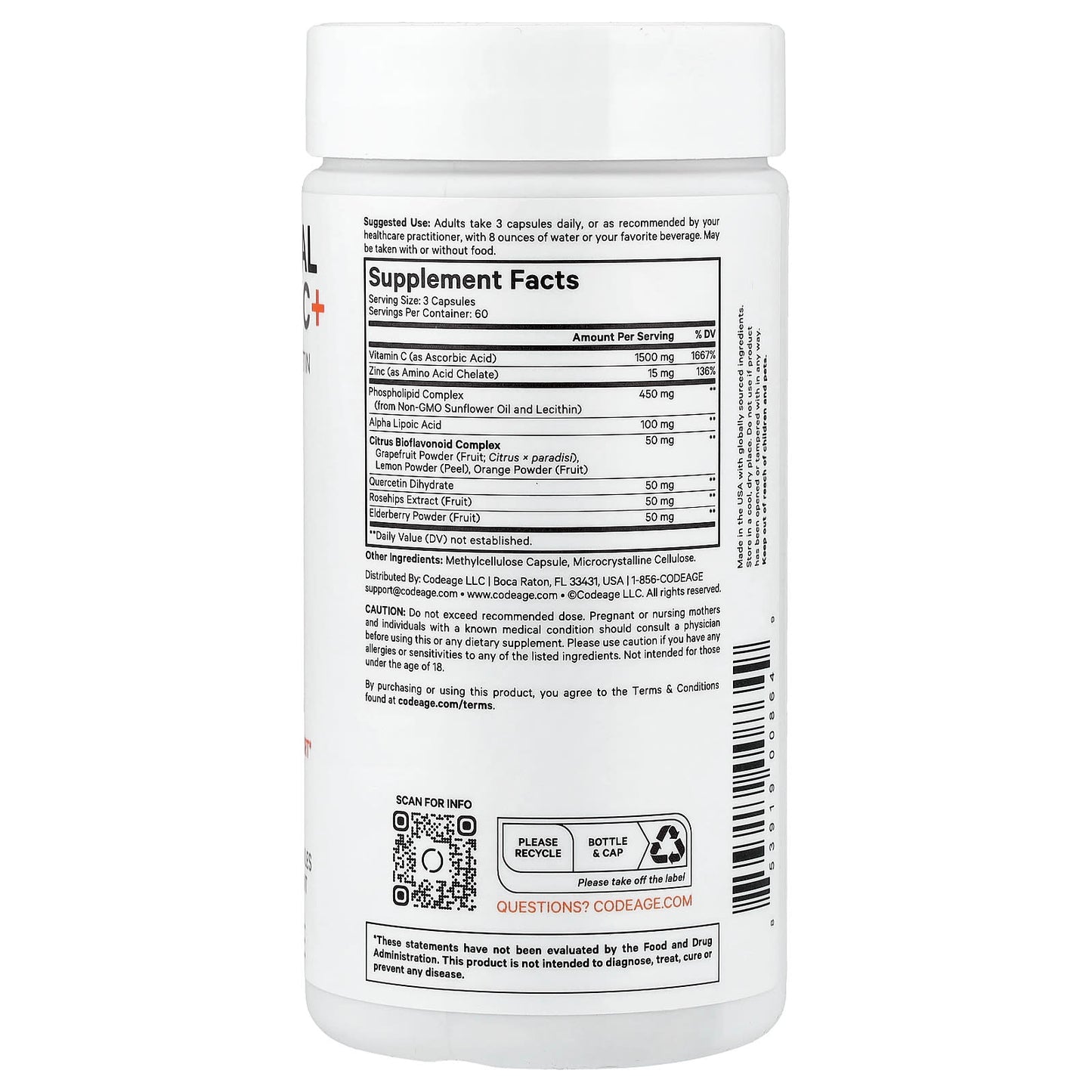 Boost Immunity with Codeage Liposomal Vitamin C+, 180 Capsules - Image 2