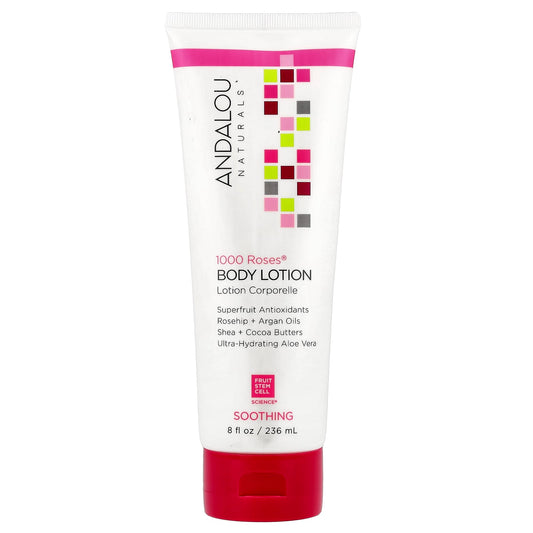Andalou Naturals 1000 Roses Body Lotion, Soothing Dry Skin, 8 fl oz - Image 1