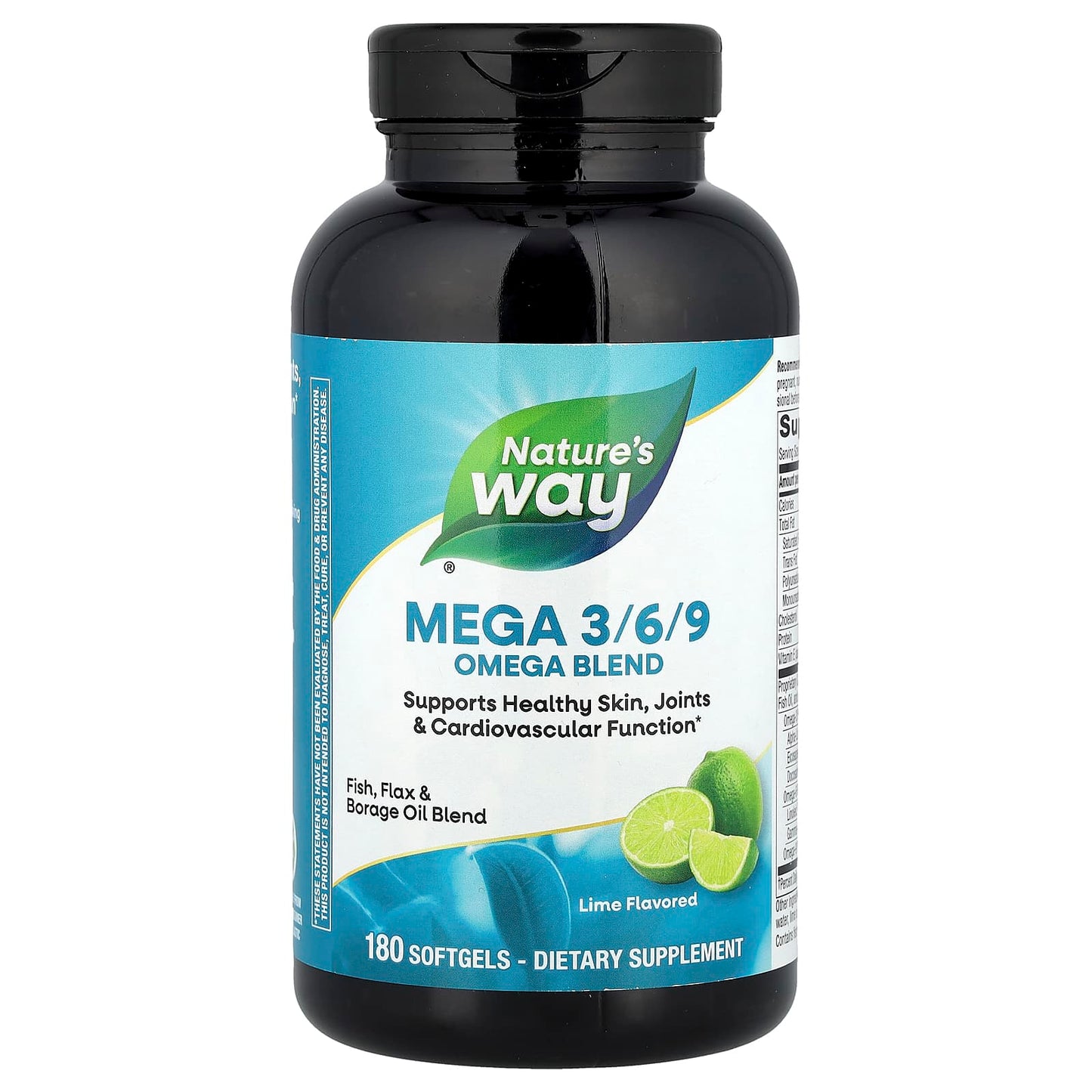 Nature's Way, Mega 3/6/9, Omega Blend, Lime , 180 Softgels - Image 1