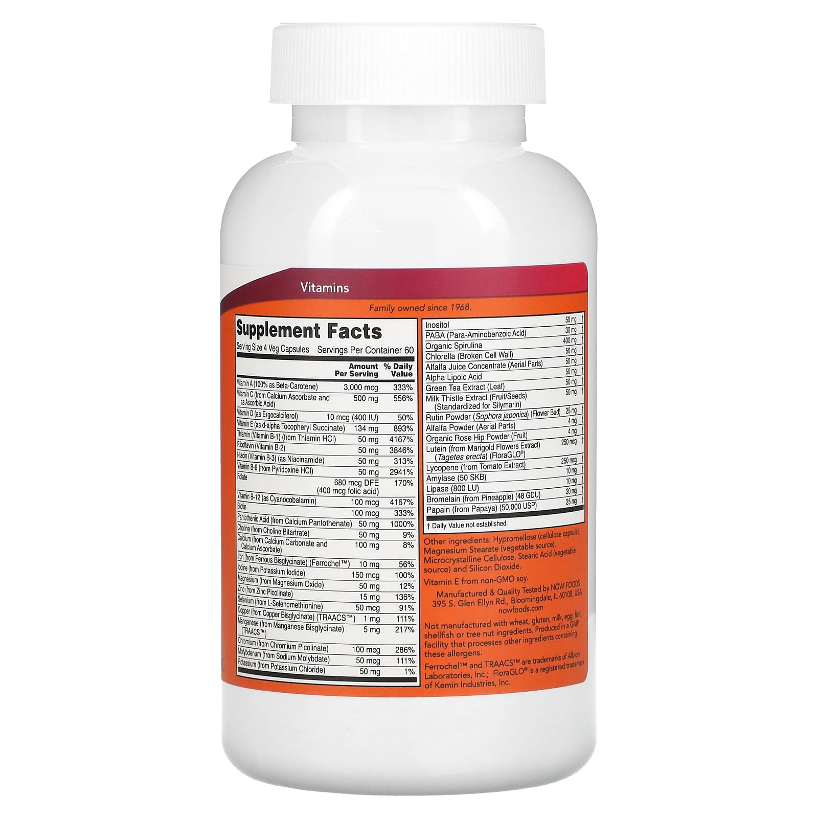 NOW Foods, Special Two, Multi Vitamin, 240 Veg Capsules - Image 2