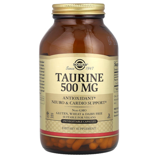 Solgar, Taurine, 500 mg, 250 Vegetable Capsules - Image 1
