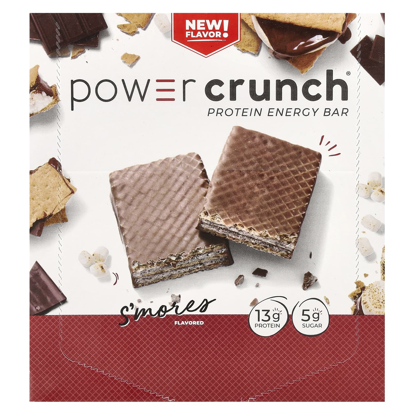 S'mores Power Crunch Protein Energy Bars - 12 Count, 1.4 oz each - Image 1