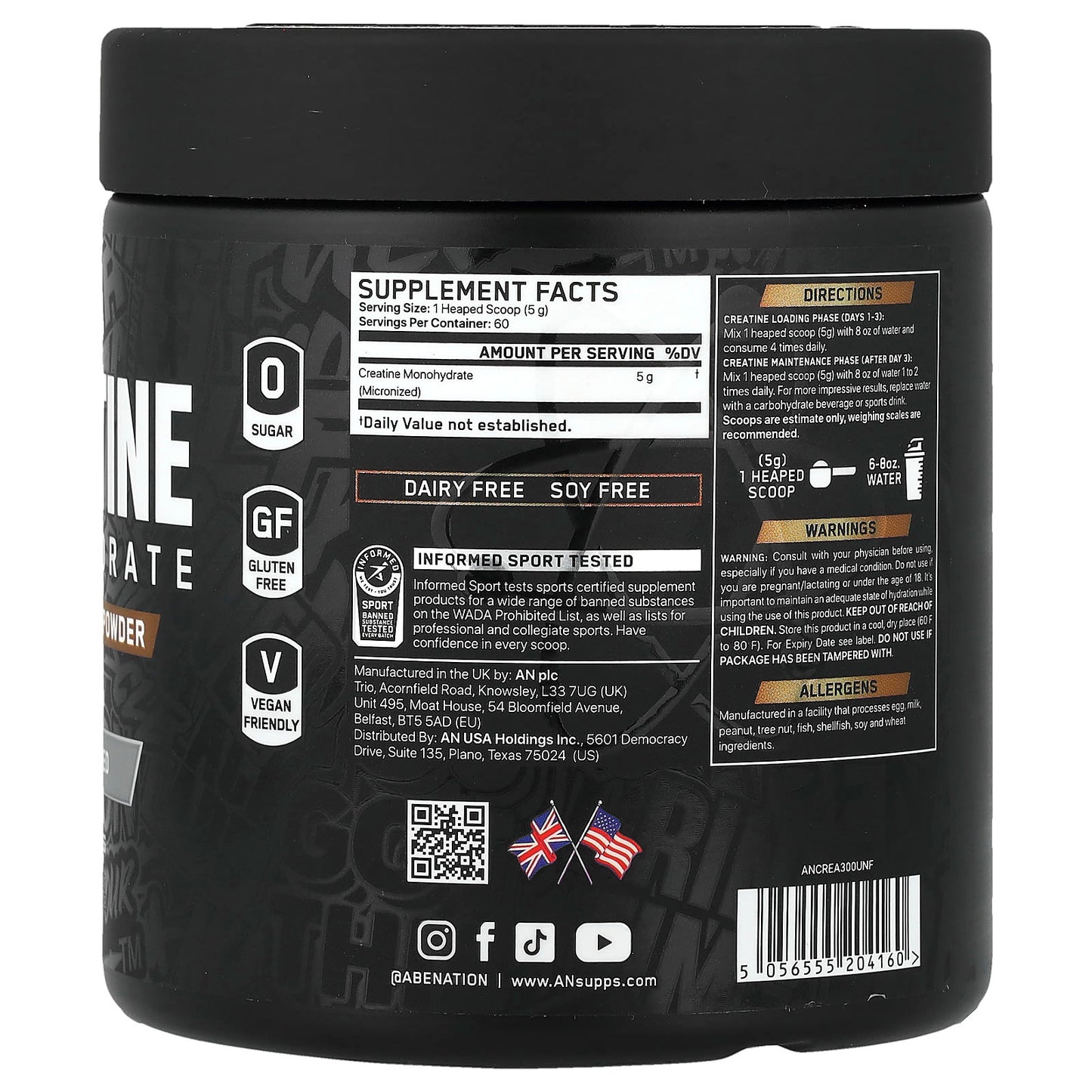 ABE Creatine Monohydrate Powder, Unflavored, 300g - Improve Strength & Endurance - Image 2