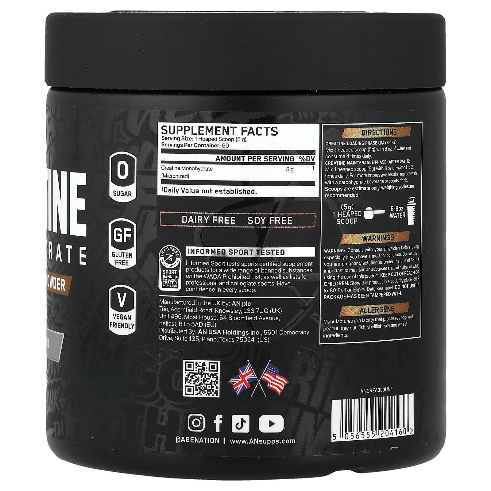 ABE Creatine Monohydrate Powder, Unflavored, 300g - Improve Strength & Endurance - Image 2