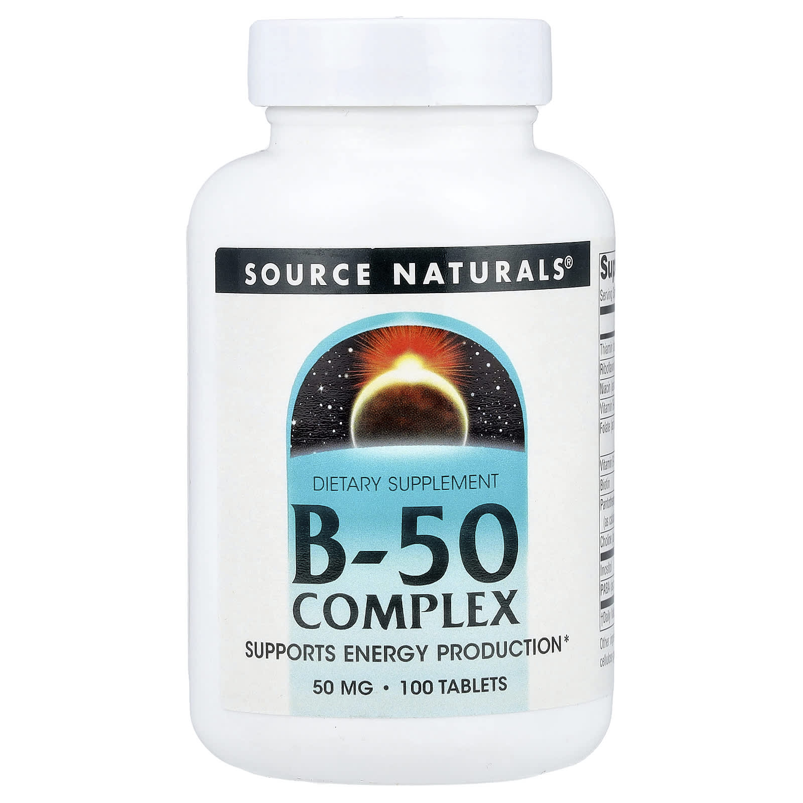 Source Naturals, B-50 Complex, 50 mg, 100 Tablets - Image 1