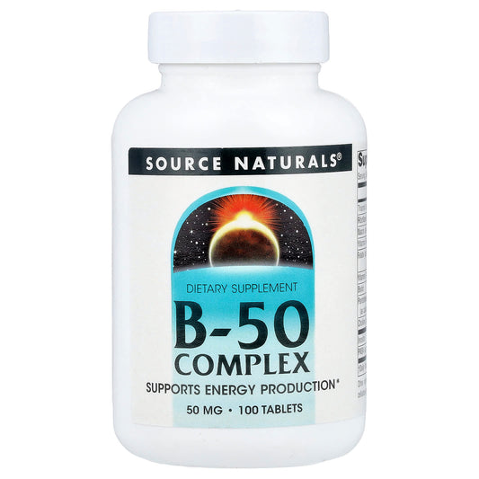 Source Naturals, B-50 Complex, 50 mg, 100 Tablets - Image 1