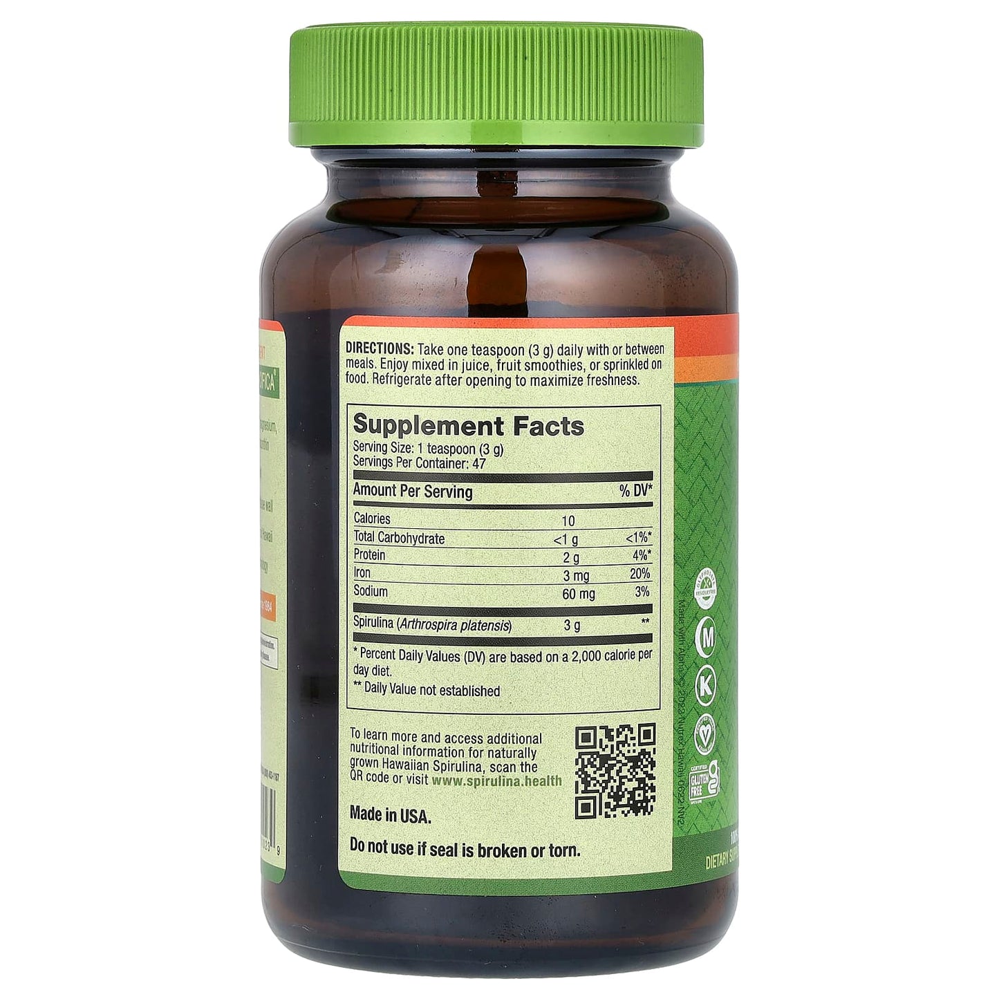 Nutrex Hawaii, Pure Hawaiian Spirulina, Powder, 5 oz (142 g) - Image 2