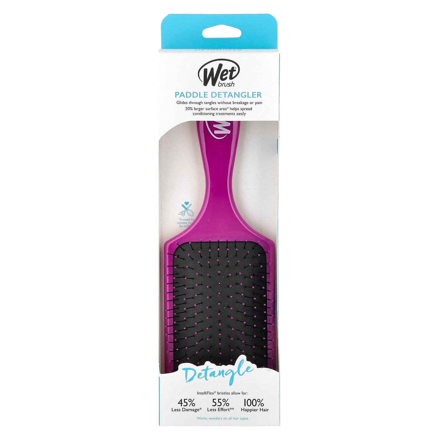 Wet Brush, Paddle Detangler Brush, Purple,  1 Brush - Image 2