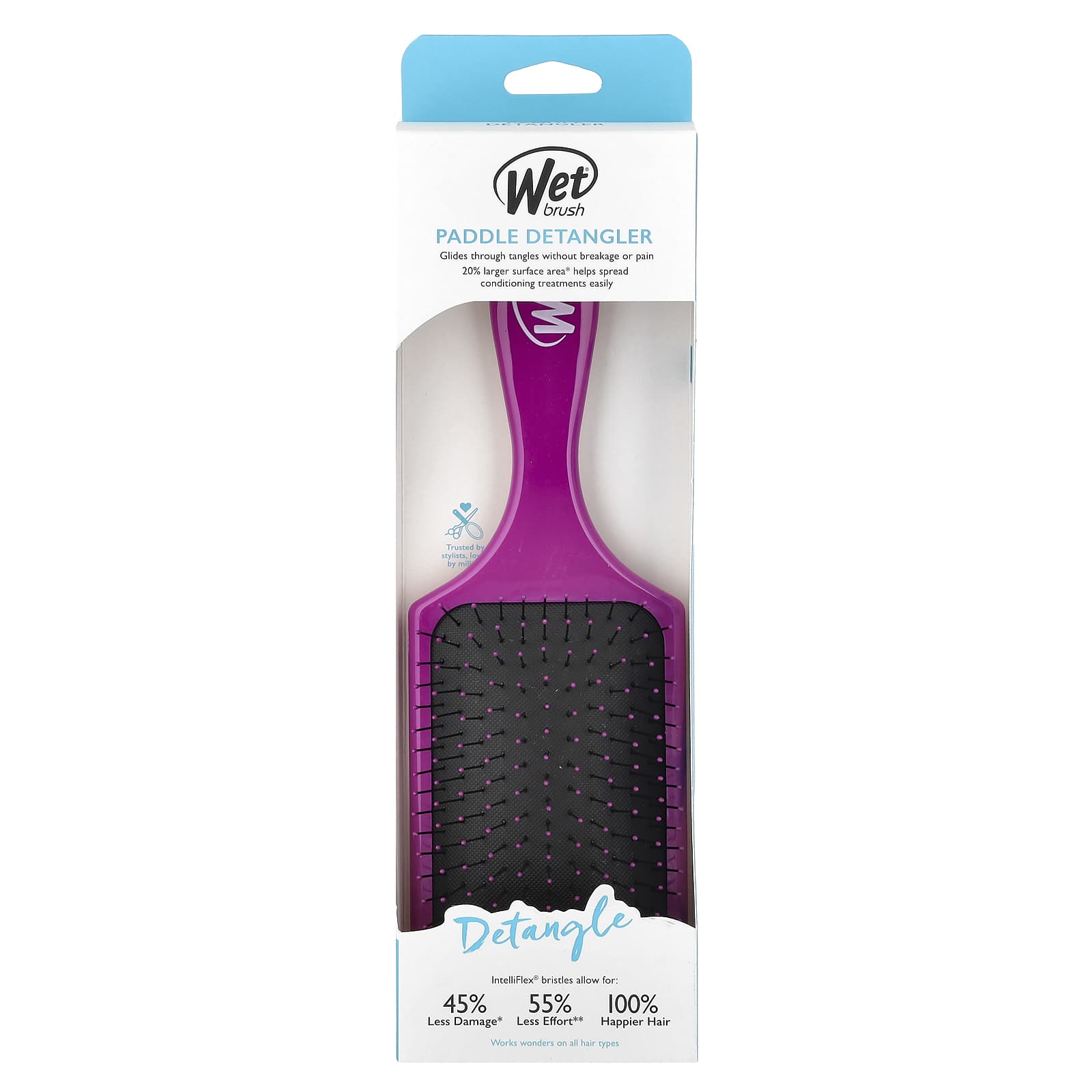 Wet Brush, Paddle Detangler Brush, Purple,  1 Brush - Image 2