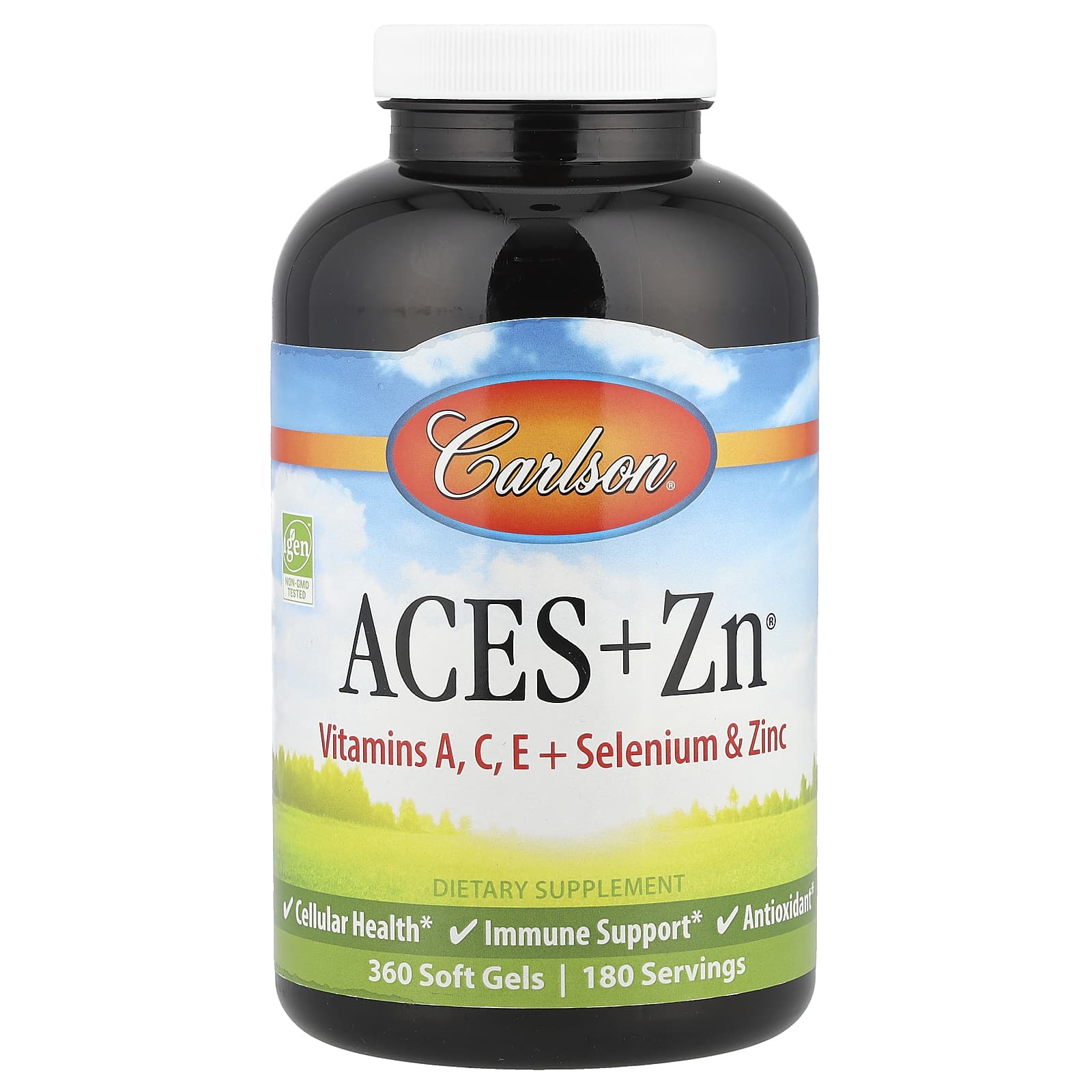 Carlson ACE® Immune Support with Aces + Zn®, 360 Soft Gels - Non-GMO, Gluten-Free, FDA Regulated - Image 1