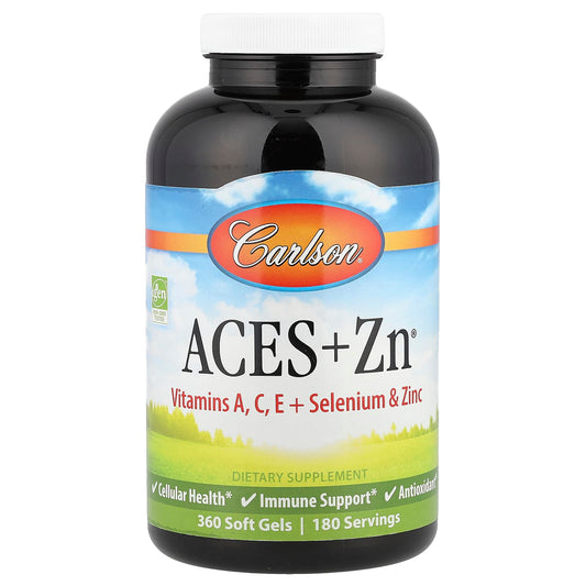 Carlson ACE® Immune Support with Aces + Zn®, 360 Soft Gels - Non-GMO, Gluten-Free, FDA Regulated - Image 1