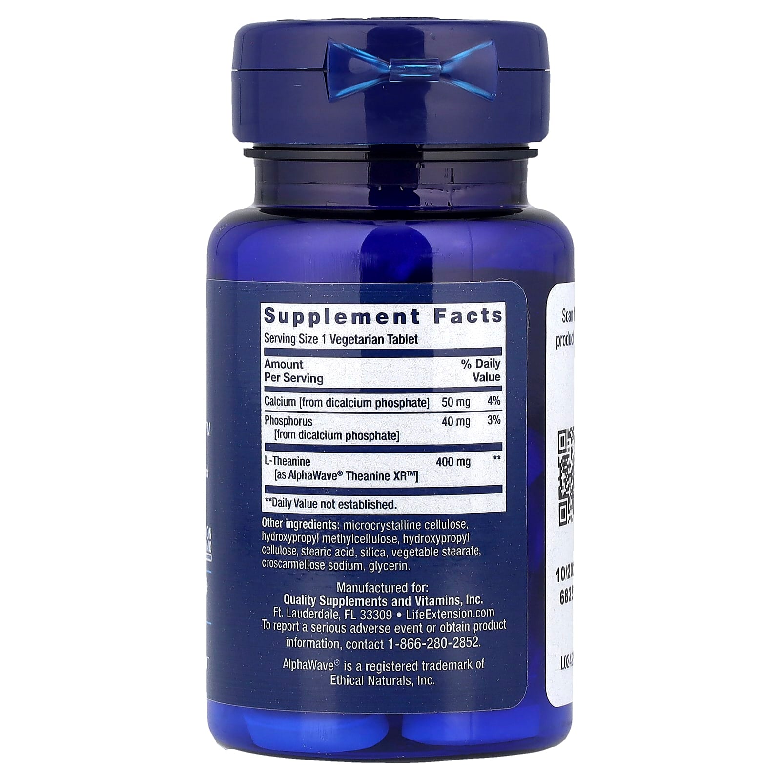 Life Extension, Theanine XR™ Stress Relief, 30 Vegetarian Tablets - Image 2