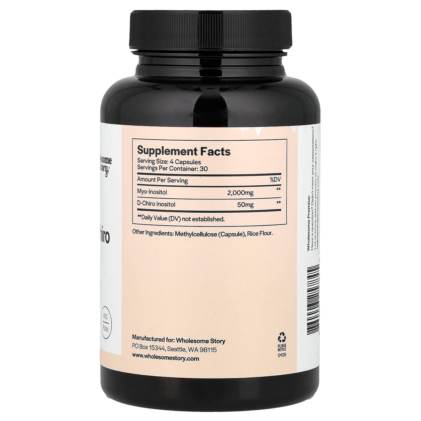Wholesome Story, Myo & D-Chiro Inositol, 120 Vegetarian Capsules - Image 2