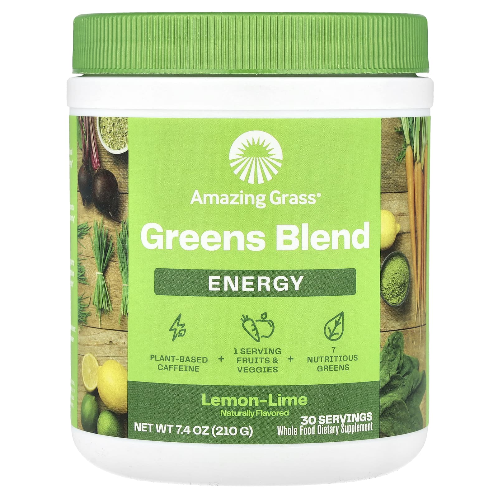 Amazing Grass Greens Blend with Lemon Lime Energy, 7.4 oz (210 g) - Image 1