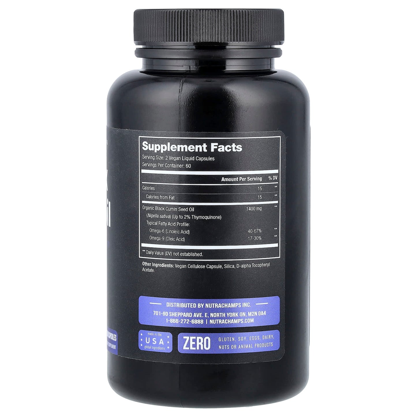 NutraChamps, Black Seed Oil, 120 Vegan Capsules - Image 2