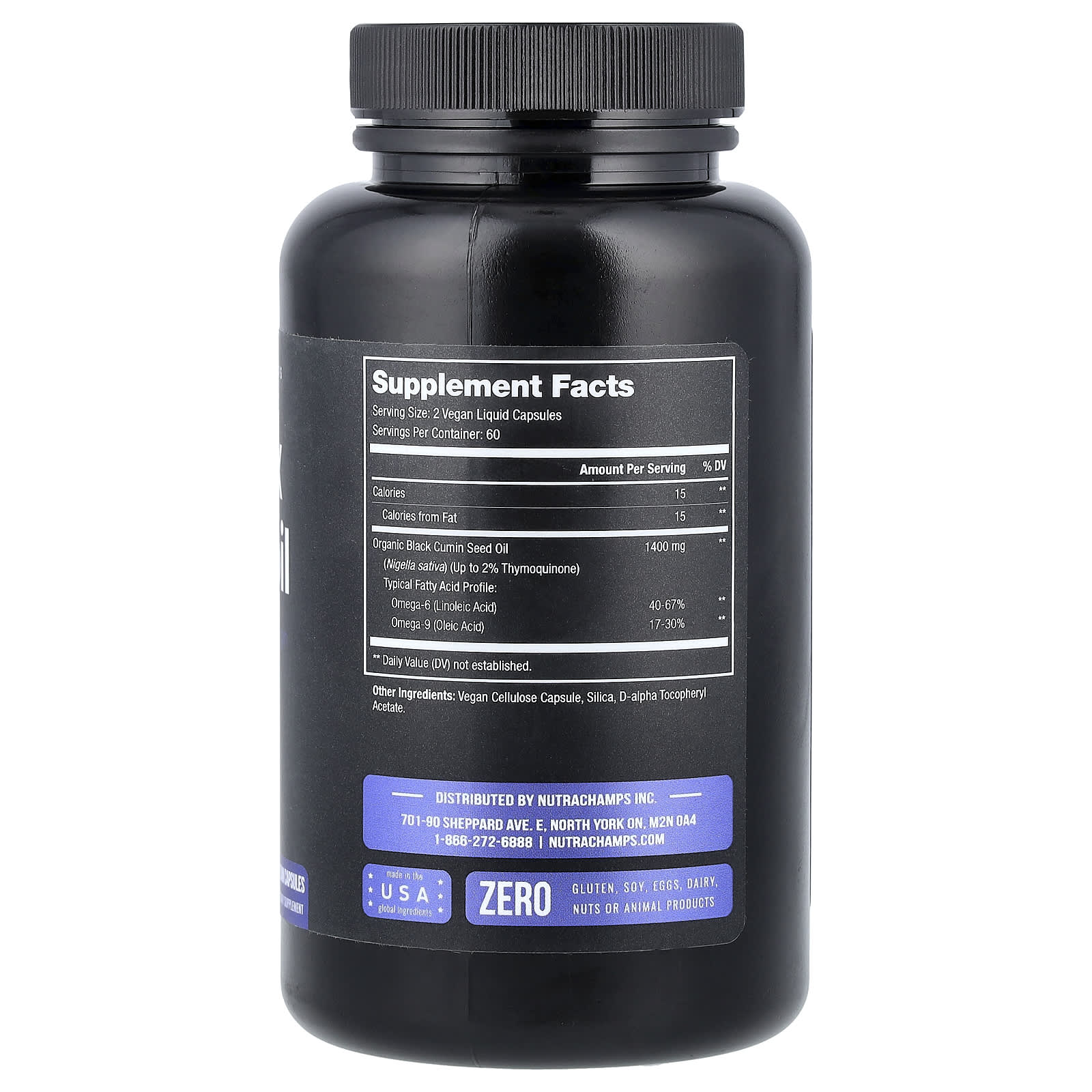 NutraChamps, Black Seed Oil, 120 Vegan Capsules - Image 2