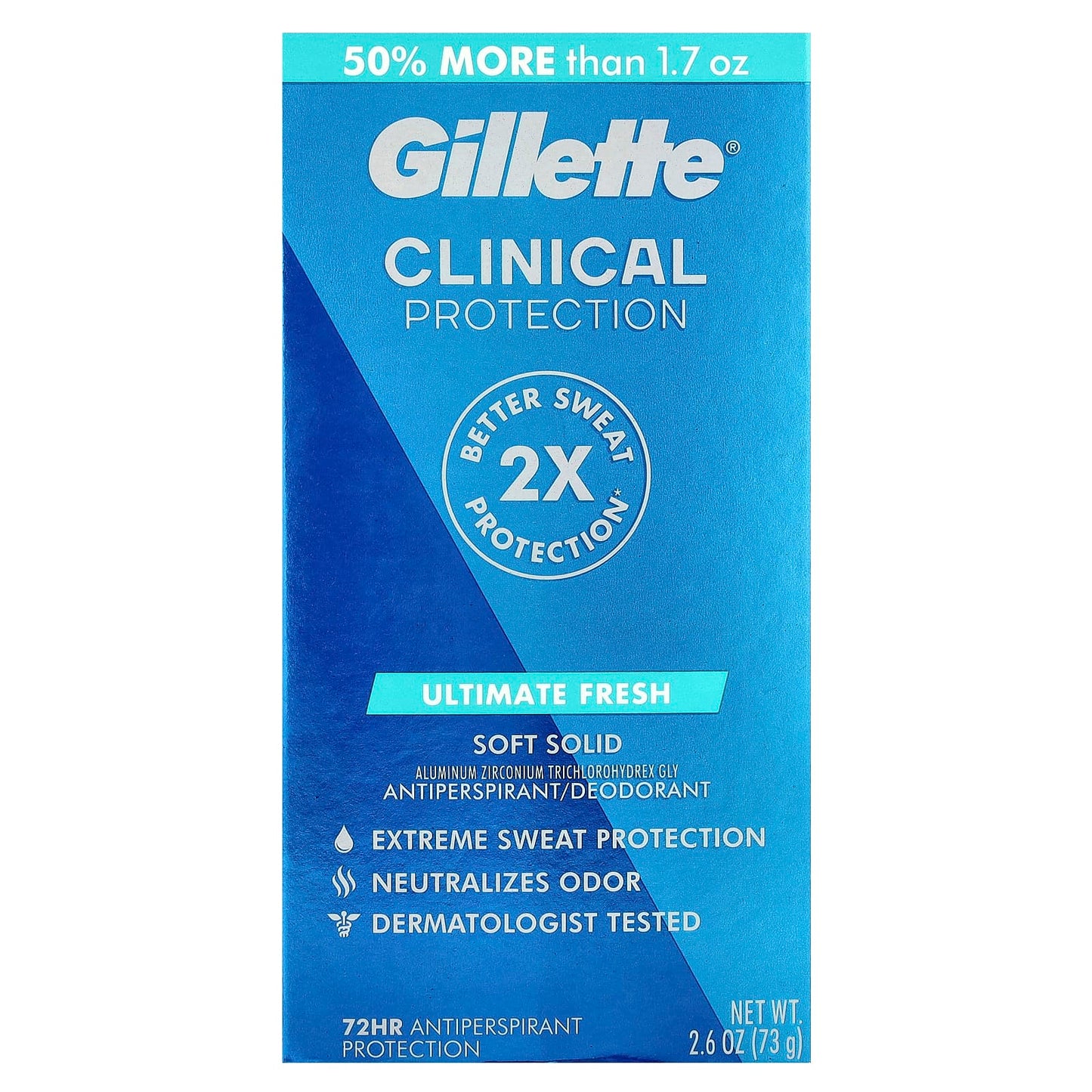 Gillette Soft Solid Deodorant for Men - Ultimate Fresh - 2.6 oz - Image 2