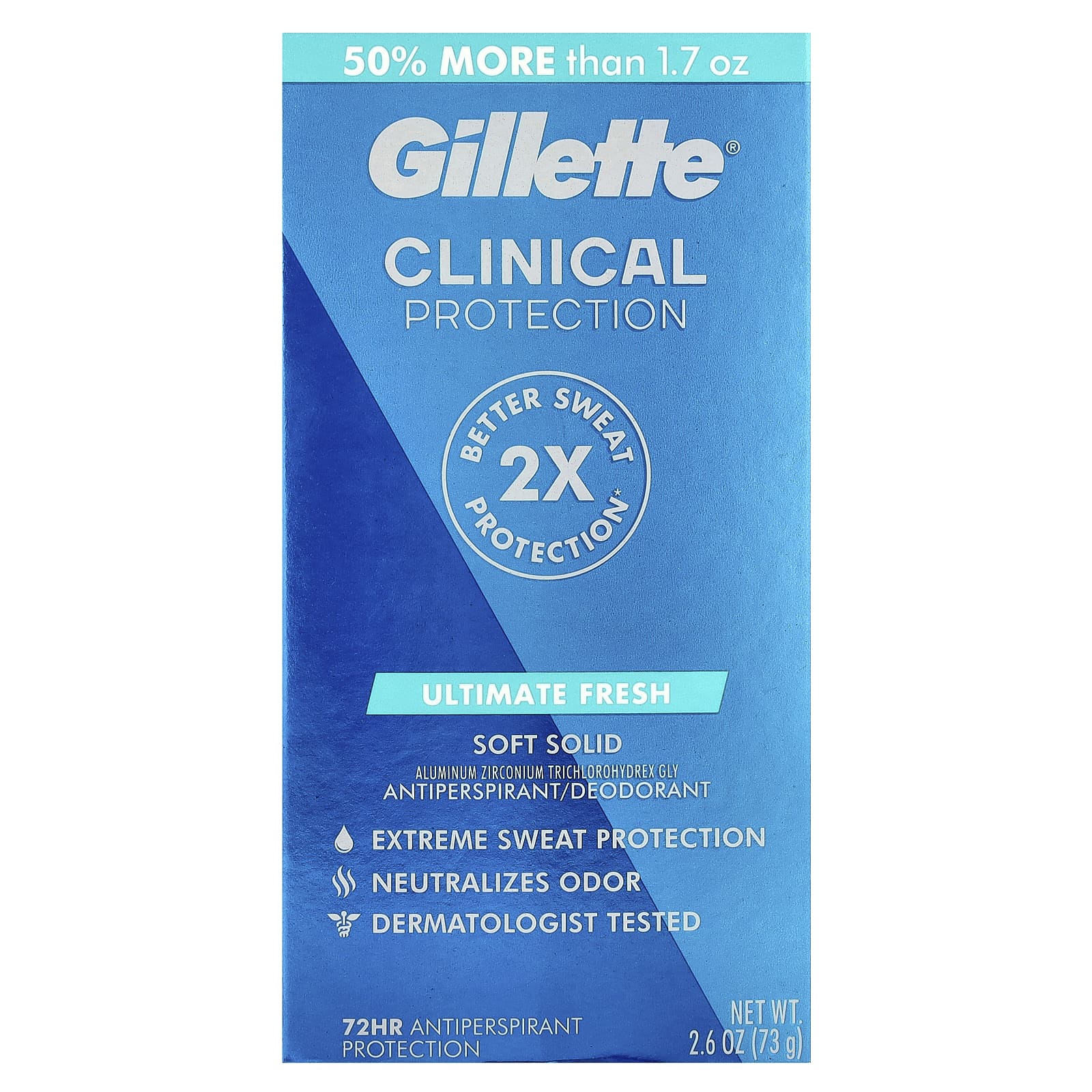 Gillette Soft Solid Deodorant for Men - Ultimate Fresh - 2.6 oz - Image 2