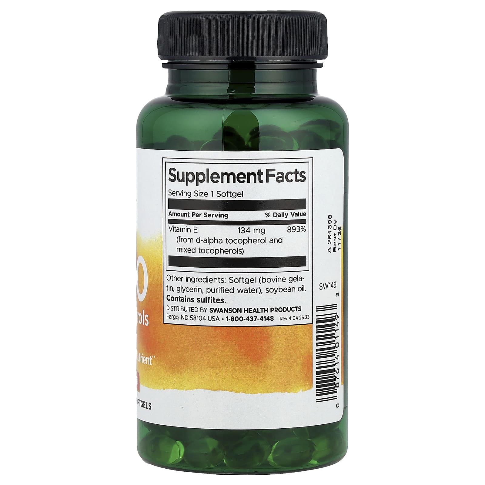 Swanson, E-200 Mixed Tocopherols, 134 mg (200 IU), 250 Softgels - Image 2
