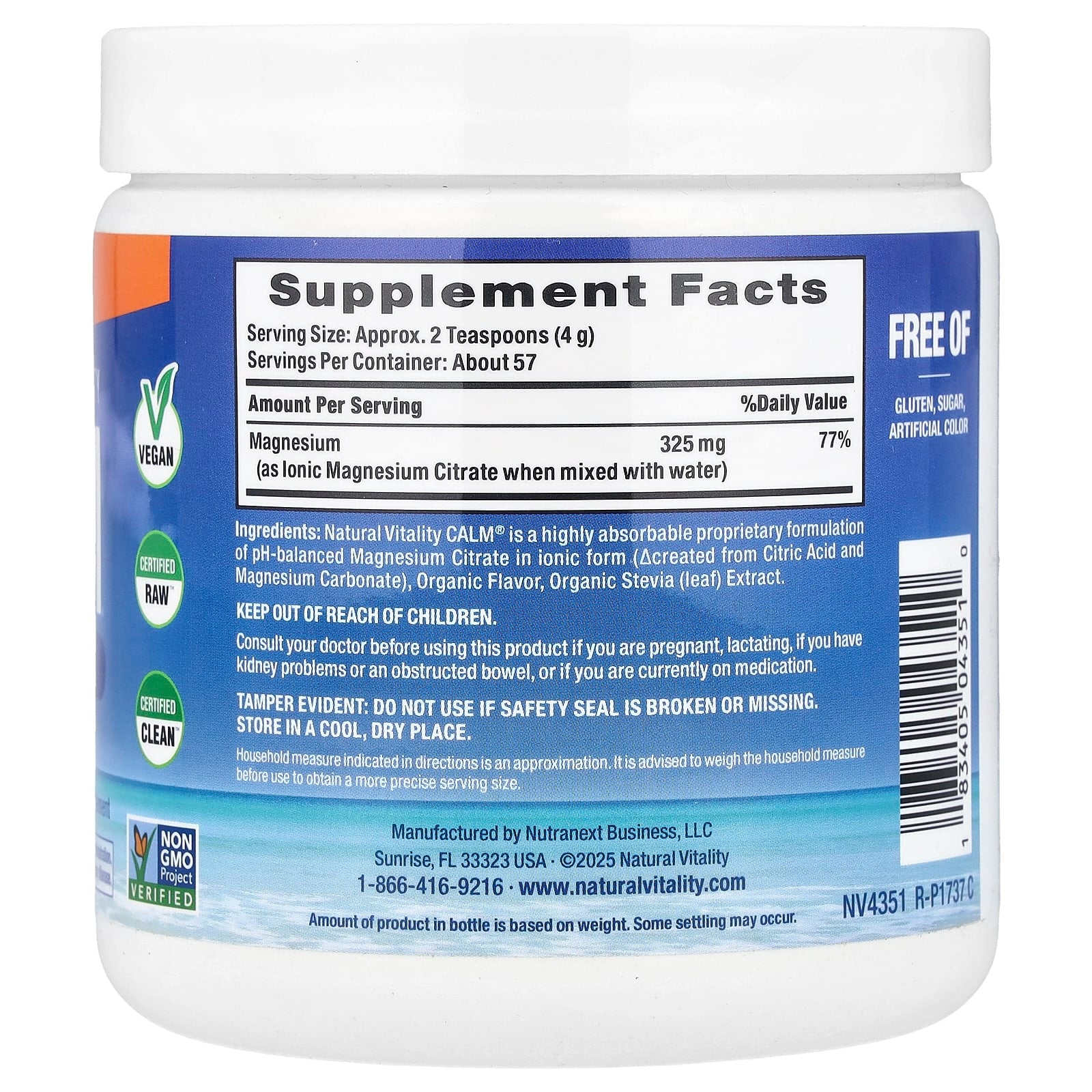 Natural Vitality, CALM®, Relaxing Drink Mix, Orange, 8 oz (227 g) - Image 2