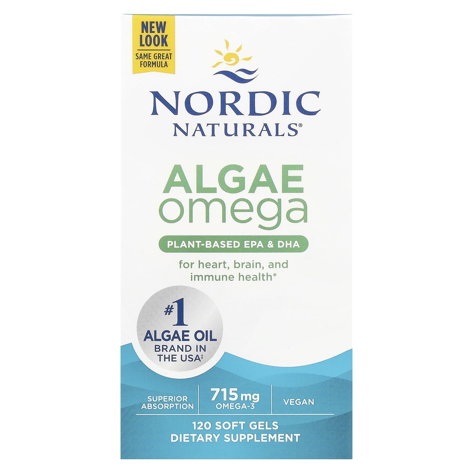 Nordic Naturals, Algae Omega, 120 Soft Gels (357.5 mg per Softgel) - Image 1