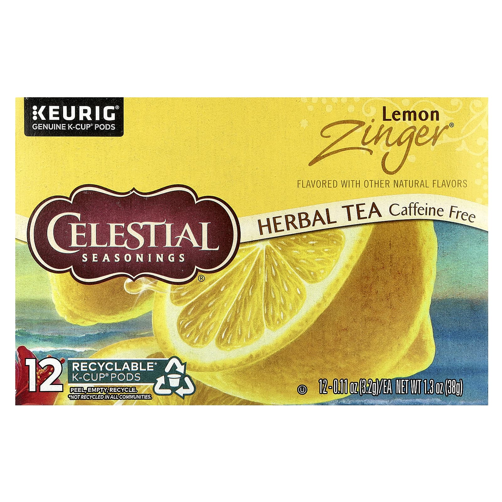 Celestial Seasonings Lemon Zinger Herbal Tea K-Cup Pods, Caffeine Free, 12ct - Image 1