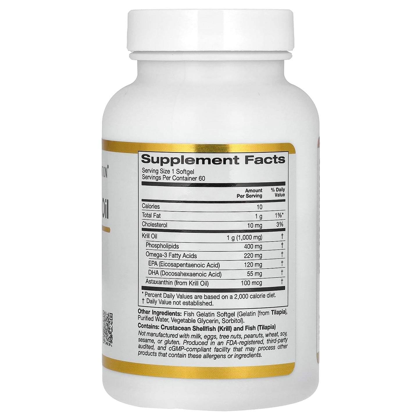 California Gold Nutrition Krill Oil Supplement with Superba2, 1,000mg, 60 Softgels - Image 2