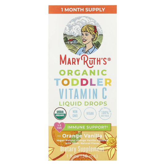 MaryRuth's, Organic Toddler Vitamin C Liquid Drops, 1-3 Years, Orange Vanilla, 1 fl oz (30 ml) - Image 1