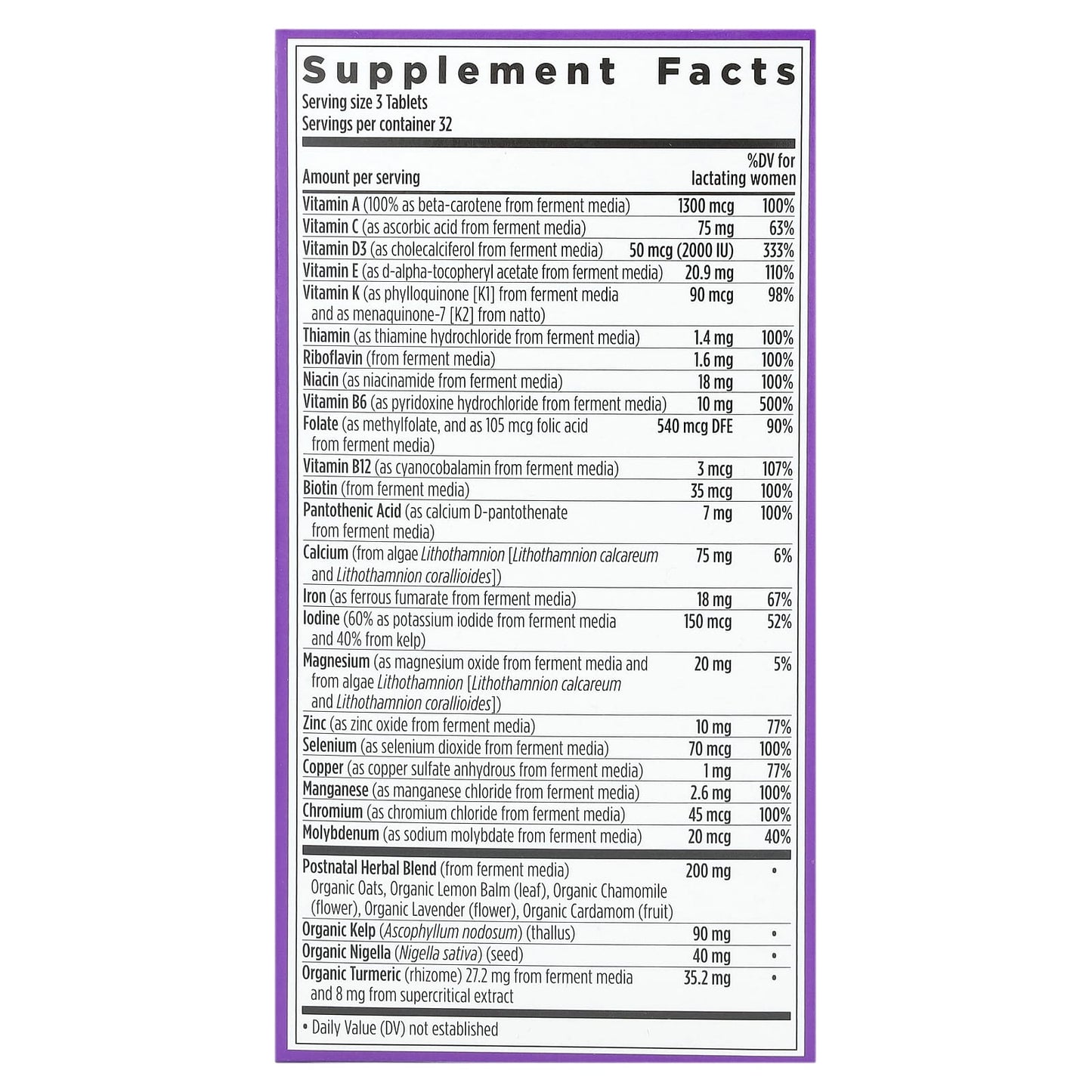 New Chapter, Perfect Postnatal Multivitamin, 96 Vegetarian Tablets - Image 2