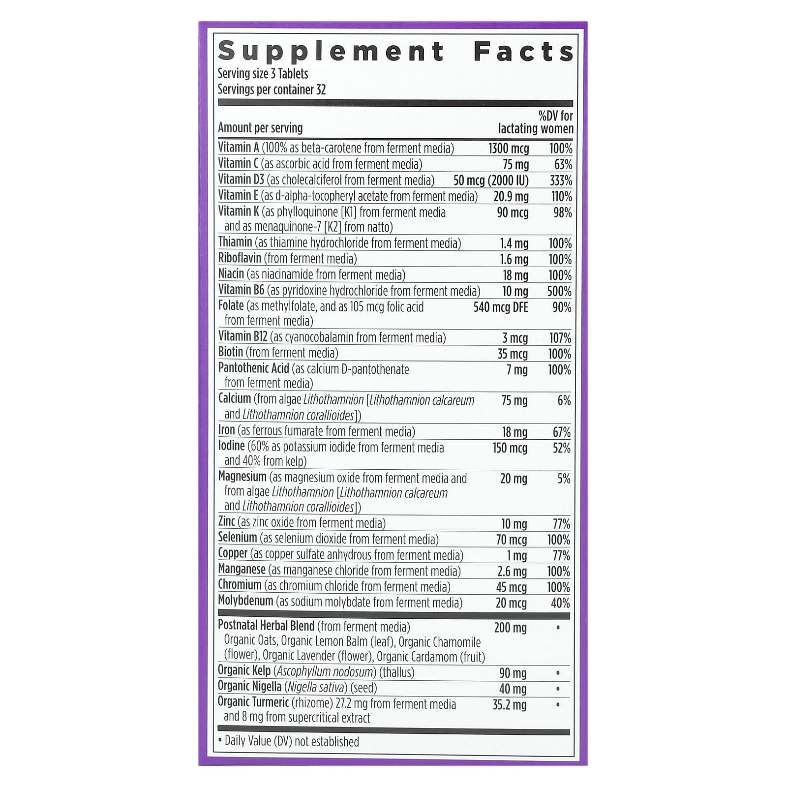 New Chapter, Perfect Postnatal Multivitamin, 96 Vegetarian Tablets - Image 2