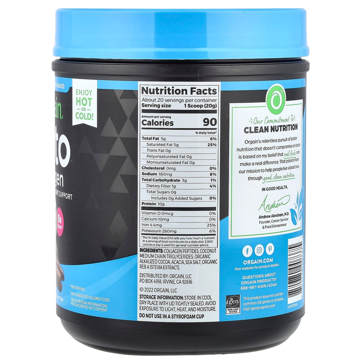 Orgain, Keto Collagen Powder, Chocolate, 14.1 oz (400 g) - Image 2
