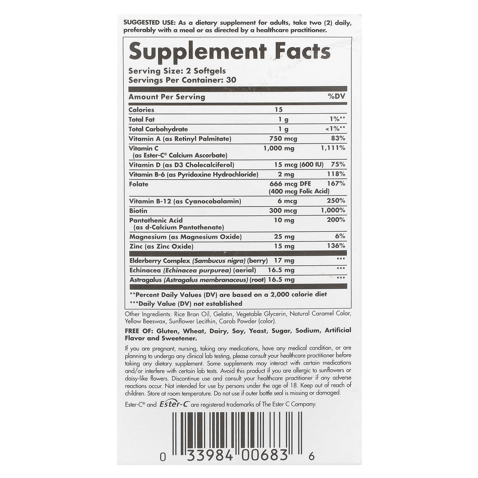 Solgar, Ester-C® Plus, Immune Complex, 60 Softgels - Image 2