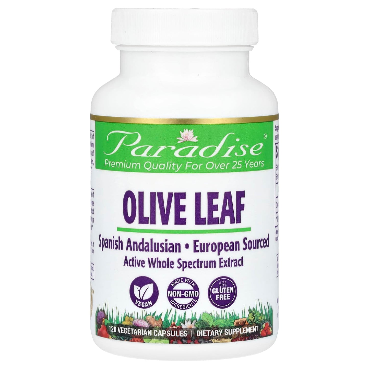 Paradise Herbs, Olive Leaf, 120 Vegetarian Capsules (250 mg per Capsule) - Image 1