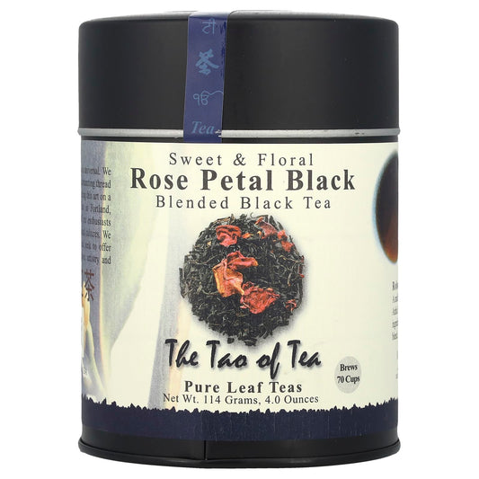 The Tao of Tea, Sweet & Floral, Blended Black Tea, Rose Petal Black, 4 oz (114 g) - Image 1