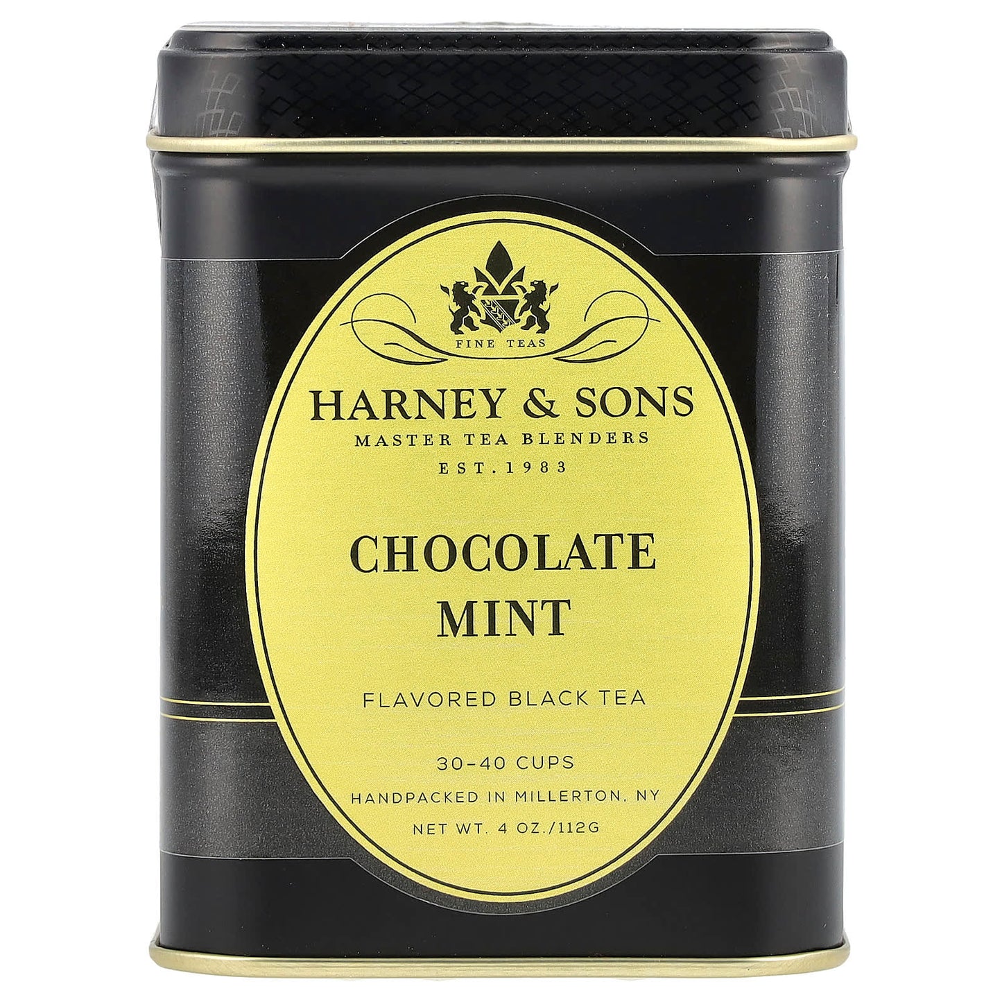 Indulge in Harney & Sons Chocolate Mint Black Tea, Handcrafted in USA, 4 oz (112g) - Image 1