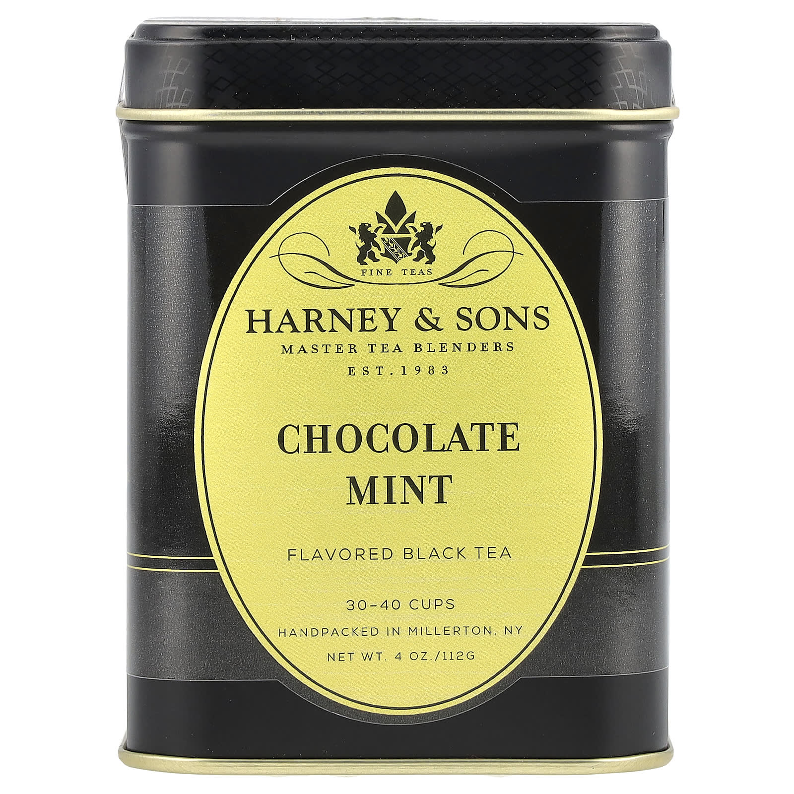Indulge in Harney & Sons Chocolate Mint Black Tea, Handcrafted in USA, 4 oz (112g) - Image 1