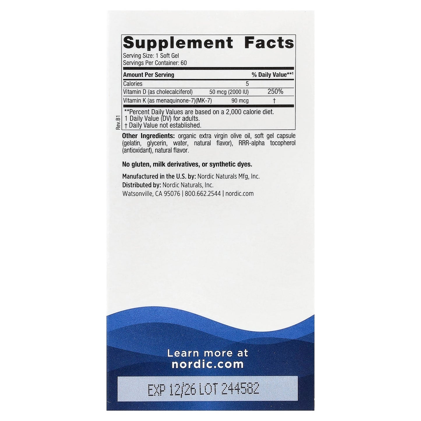 Nordic Naturals, Vitamin D3 + K2, Great Orange, 60 Soft Gels - Image 2