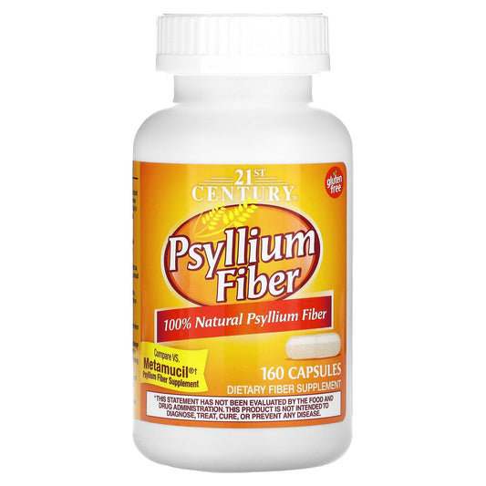 21st Century Psyllium Fiber Supplement for Digestive Health - 160 Capsules - Image 1