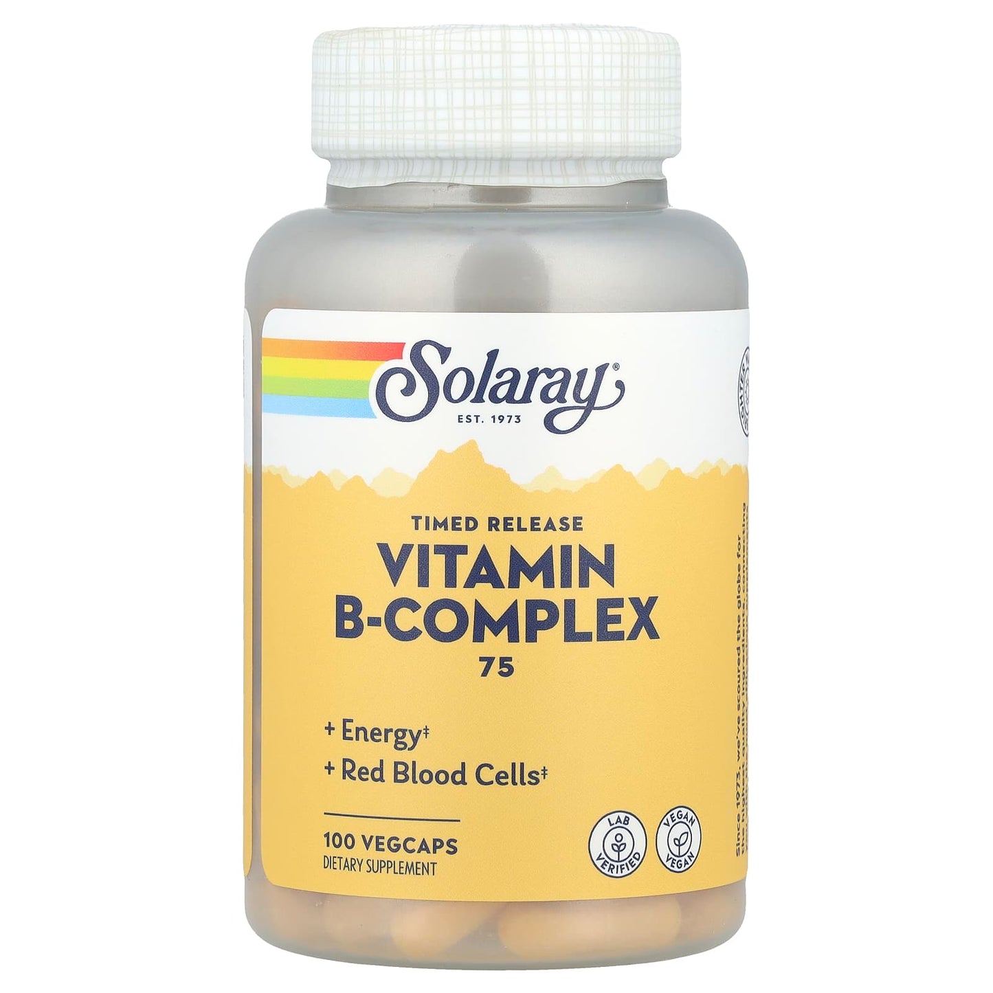 Solaray, Vitamin B-Complex 75, Timed Release, 100 VegCaps - Image 1