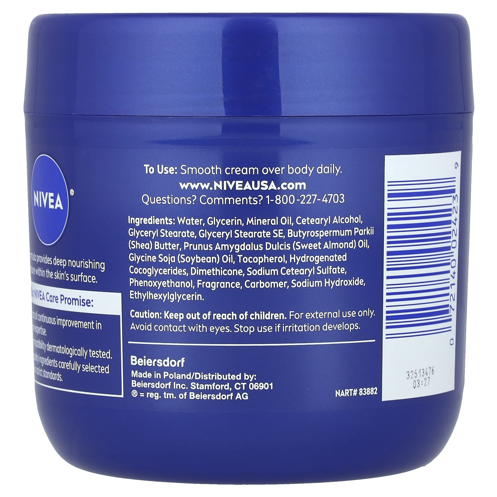 Nivea, Essentially Enriched, Body Cream with Almond Oil, 13.5 oz (382 g) - Image 2