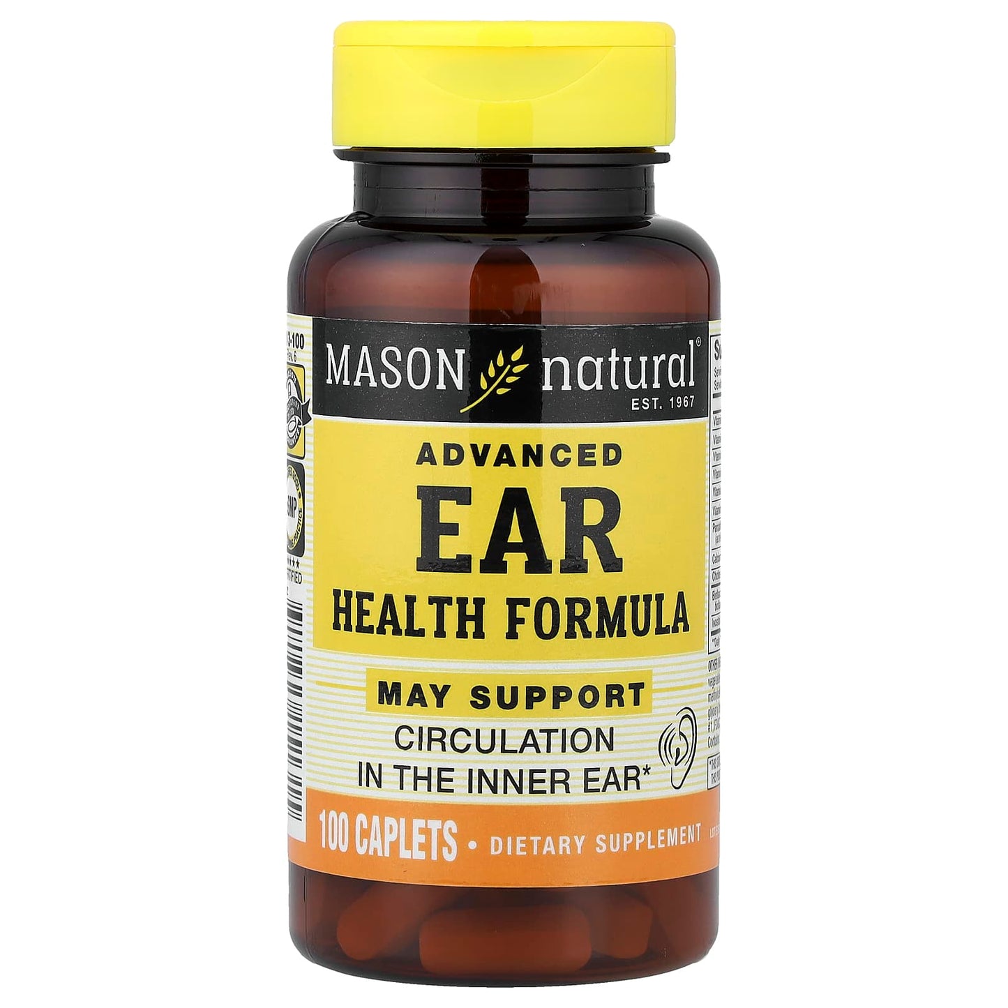 Mason Natural, Advanced Ear Health Formula, 100 Caplets - Image 1