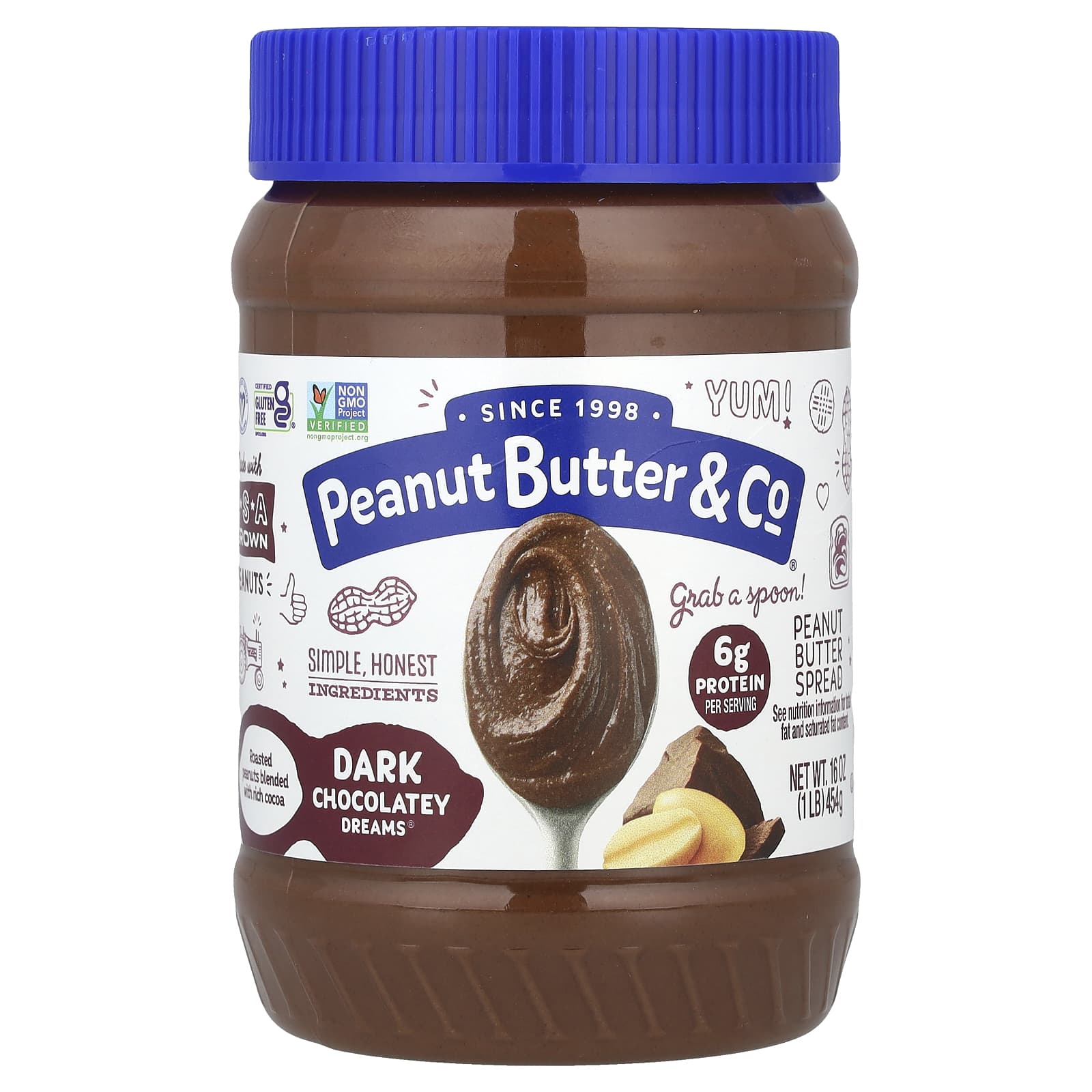 Peanut Butter & Co., Peanut Butter Spread, Dark Chocolatey Dreams®, 16 oz (454 g) - Image 1
