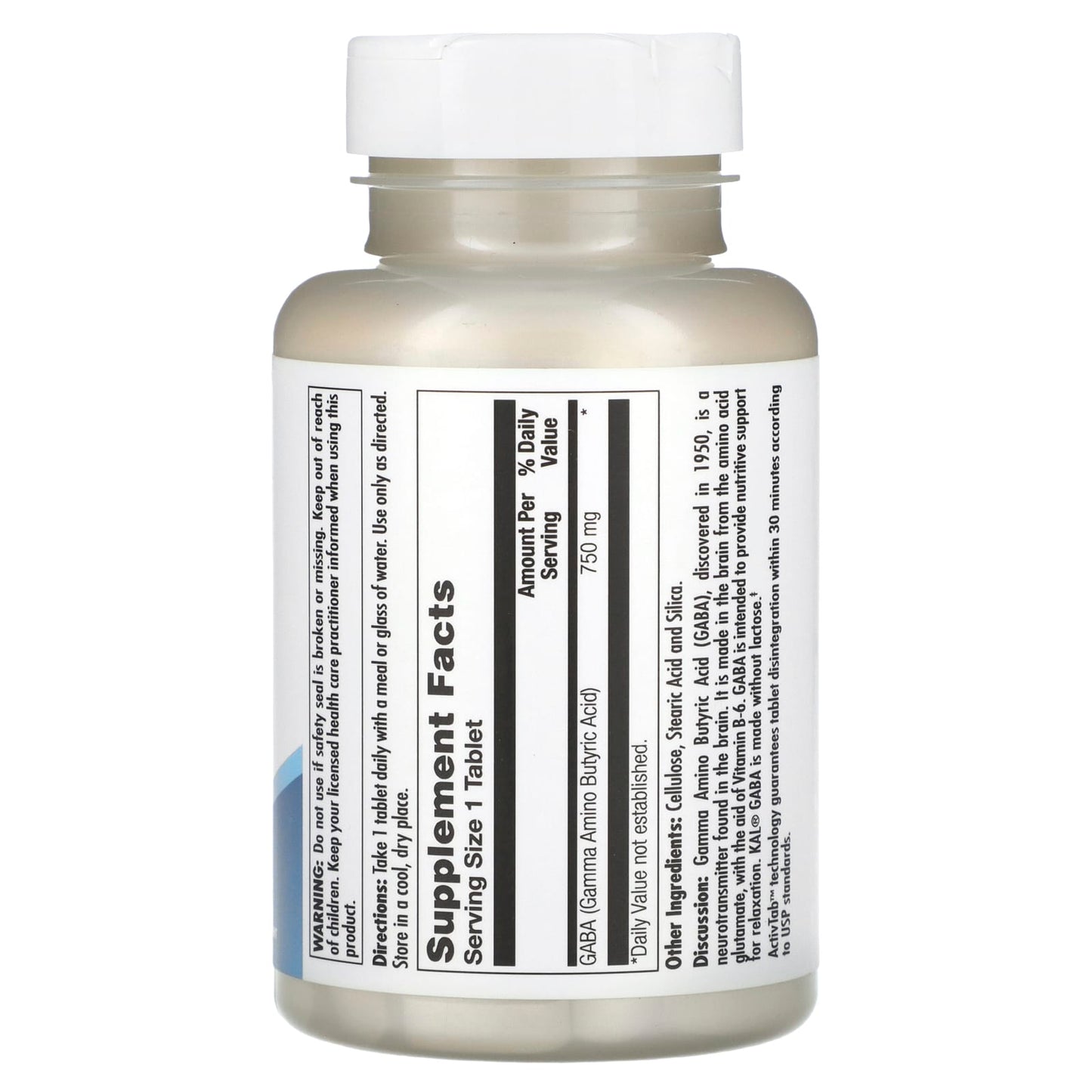 KAL GABA Supplement - 750mg, 90 Tablets for Relaxation Support - Image 2